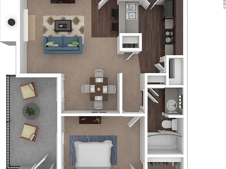 A2: Beds - 1: Baths - 1: SqFt Range - 650 to 650