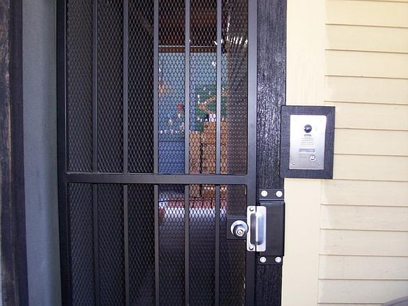 security door with video remote lock