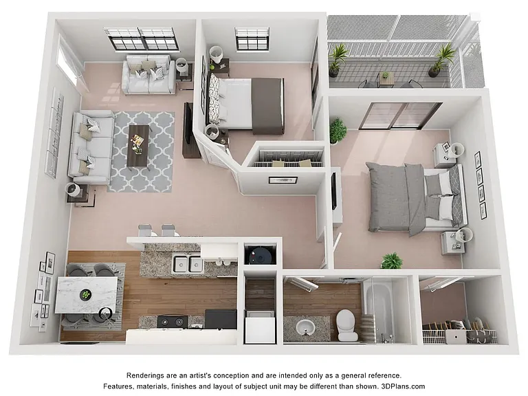 A photo of our 2x1 floor plan, The Hickory.