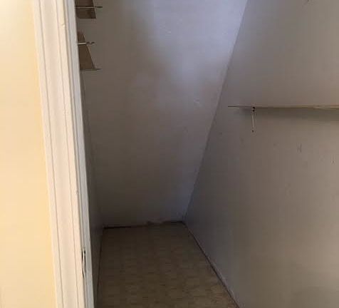Storage closet off of kitchen