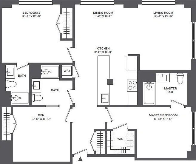 Cast Iron Lofts - Phase 2-2DA - 3 Beds - 3 Baths - 1425 Sq. ft.