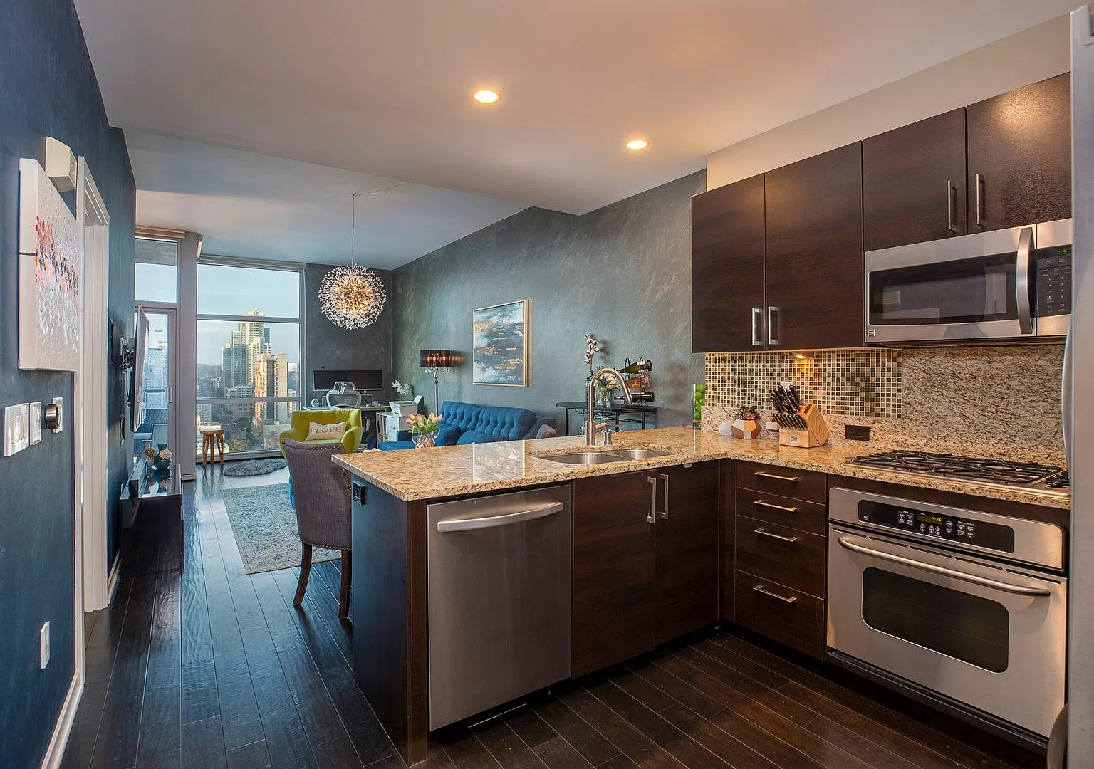 Stunning Downtown 1-Bedroom with Panoramic City Views & Private Balcony — Photo 3