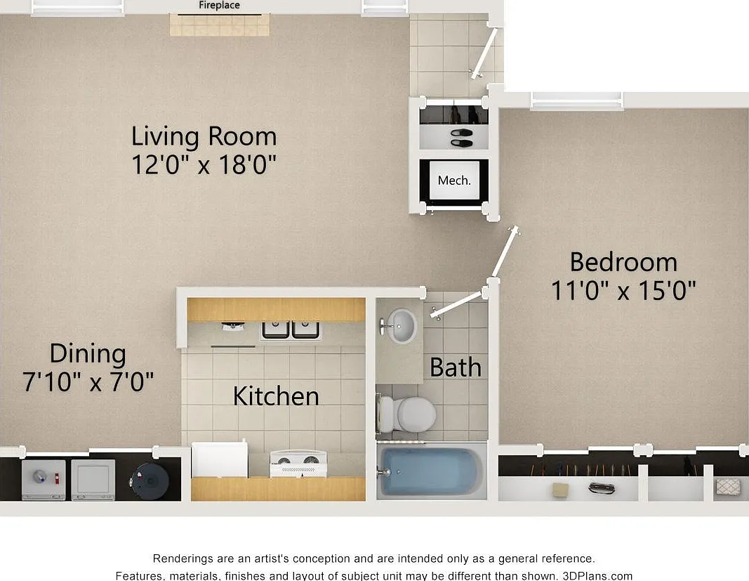 1 bed, 695 sqft, $1,195 — Photo 2
