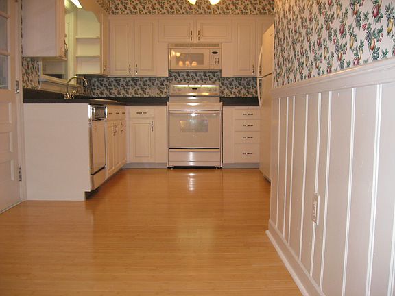 Bright kitchen with sustainable bamboo flooring