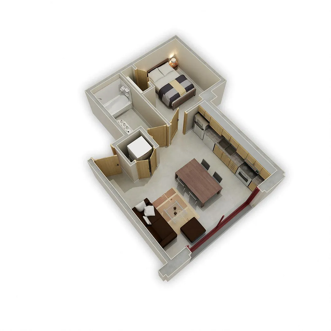 Floor plan One Bedroom K