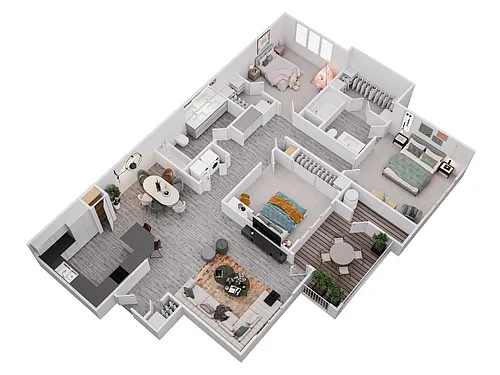Floor plan C1 - 1350 SQUARE FEET