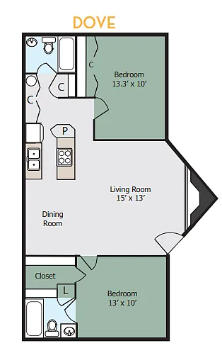 Floor plan Dove (Upstairs)