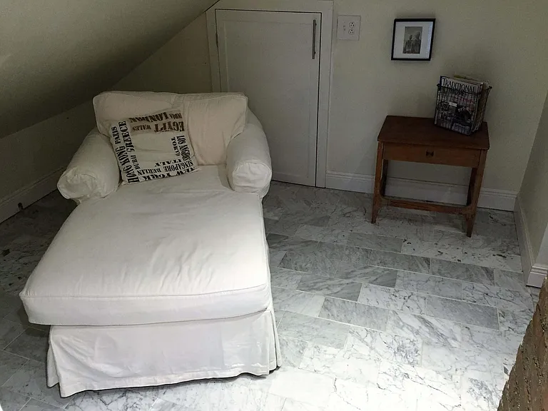 Relaxation Nook located next to walk in closet in master bath en suite