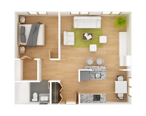 Floor plan 1/1 60%