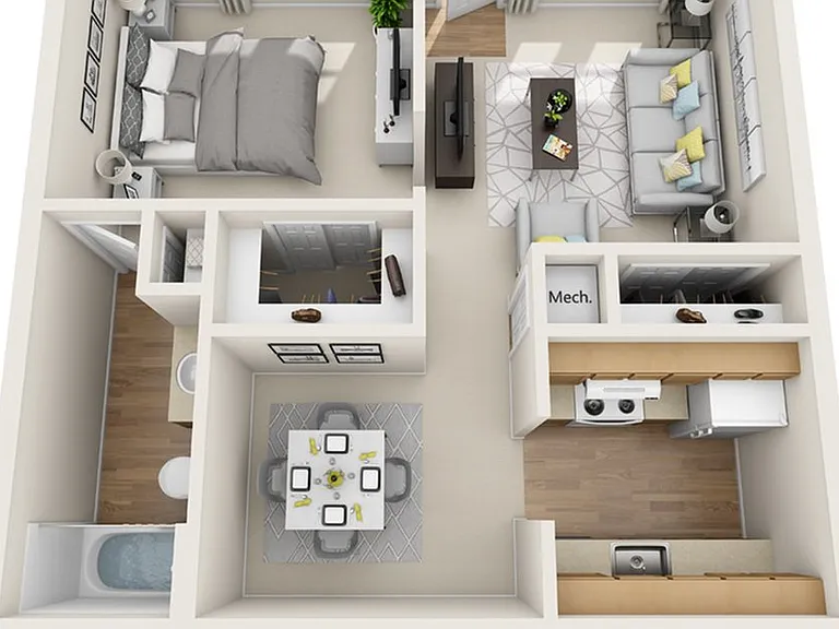 1B - 632 SQ.FT 1B - 632 SQ.FT