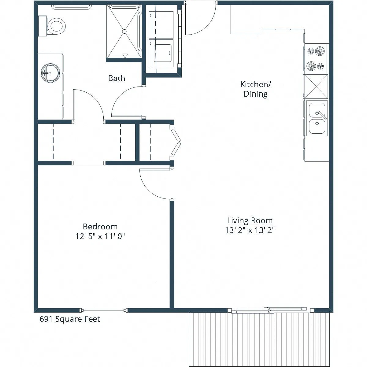 Floor plan One Bedroom 175B