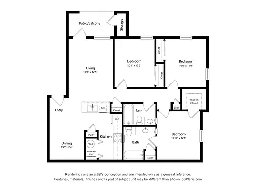 Floor plan Three Bedroom