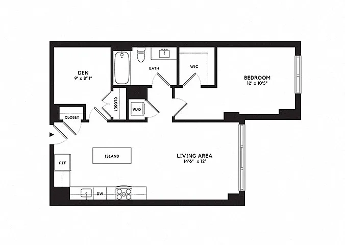 Floor plan 1X Den