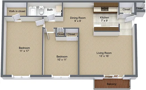 Floor plan Two Bedroom