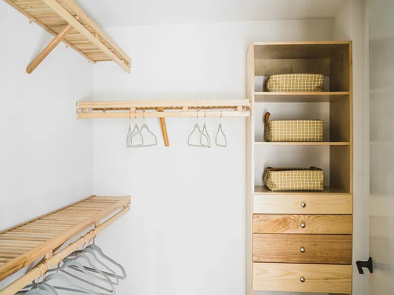 Spacious closet and built-in storage