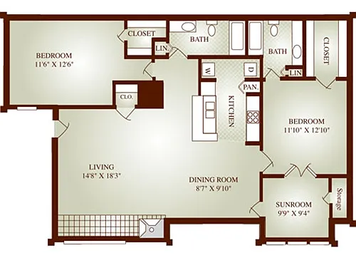 Floor plan B2 Balcony