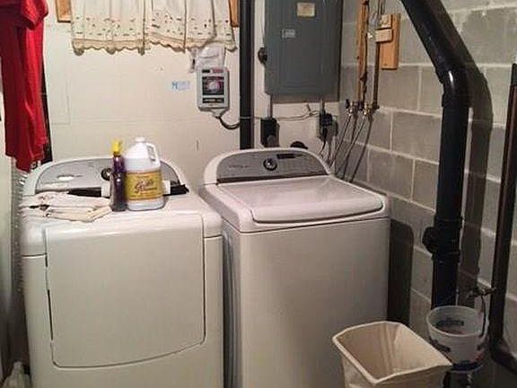 Laundry room in basement