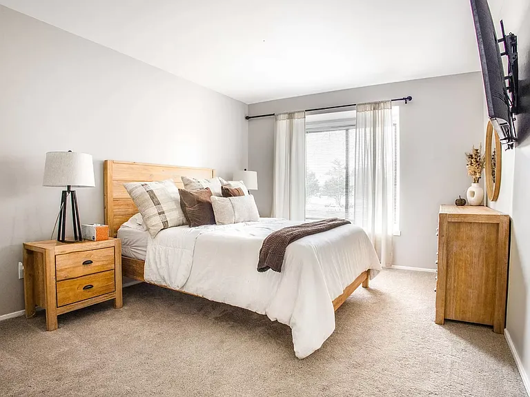 Master bedroom with bay window
