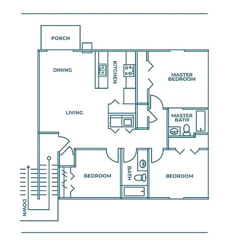 Floor plan 3 bedroom apartment