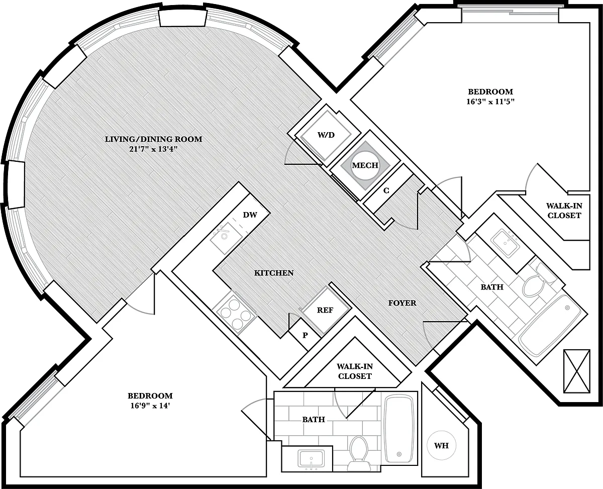 Floor plan 2 Bed/2 Bath