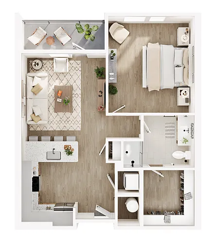 Floor plan THE WRESTLER One Bed One Bath