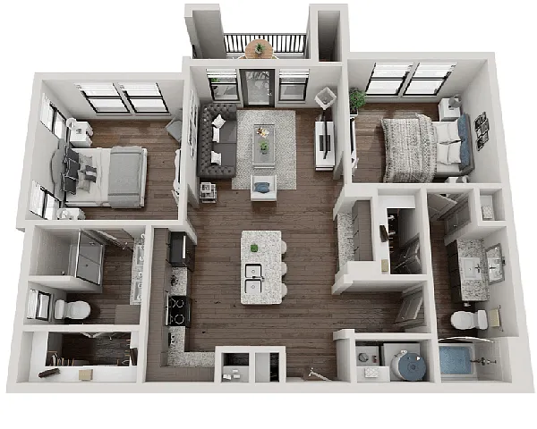 Floor plan Two-Bedroom (B1)