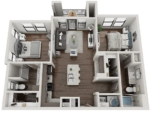 Floor plan Two-Bedroom (B1)
