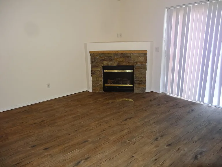 living room with gas fireplace