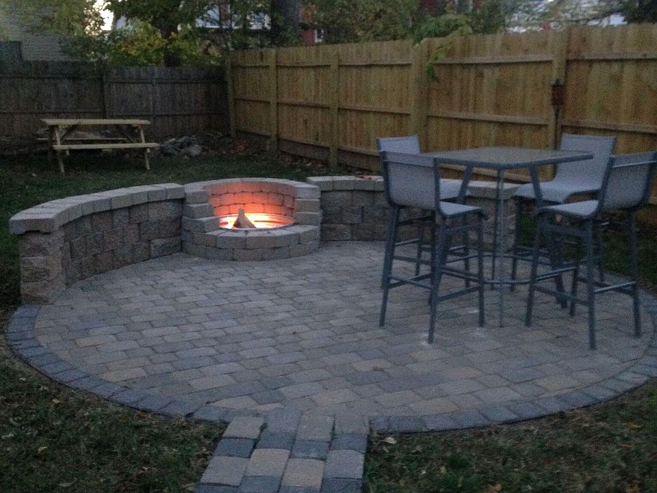 Fenced backyard and firepit