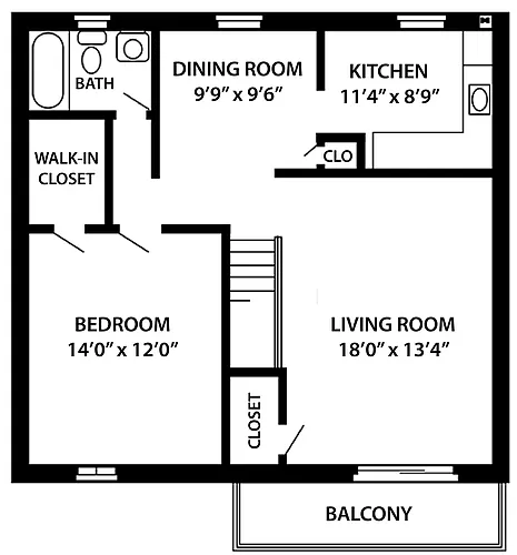 Floor plan The Cambridge (2 occupants max)
