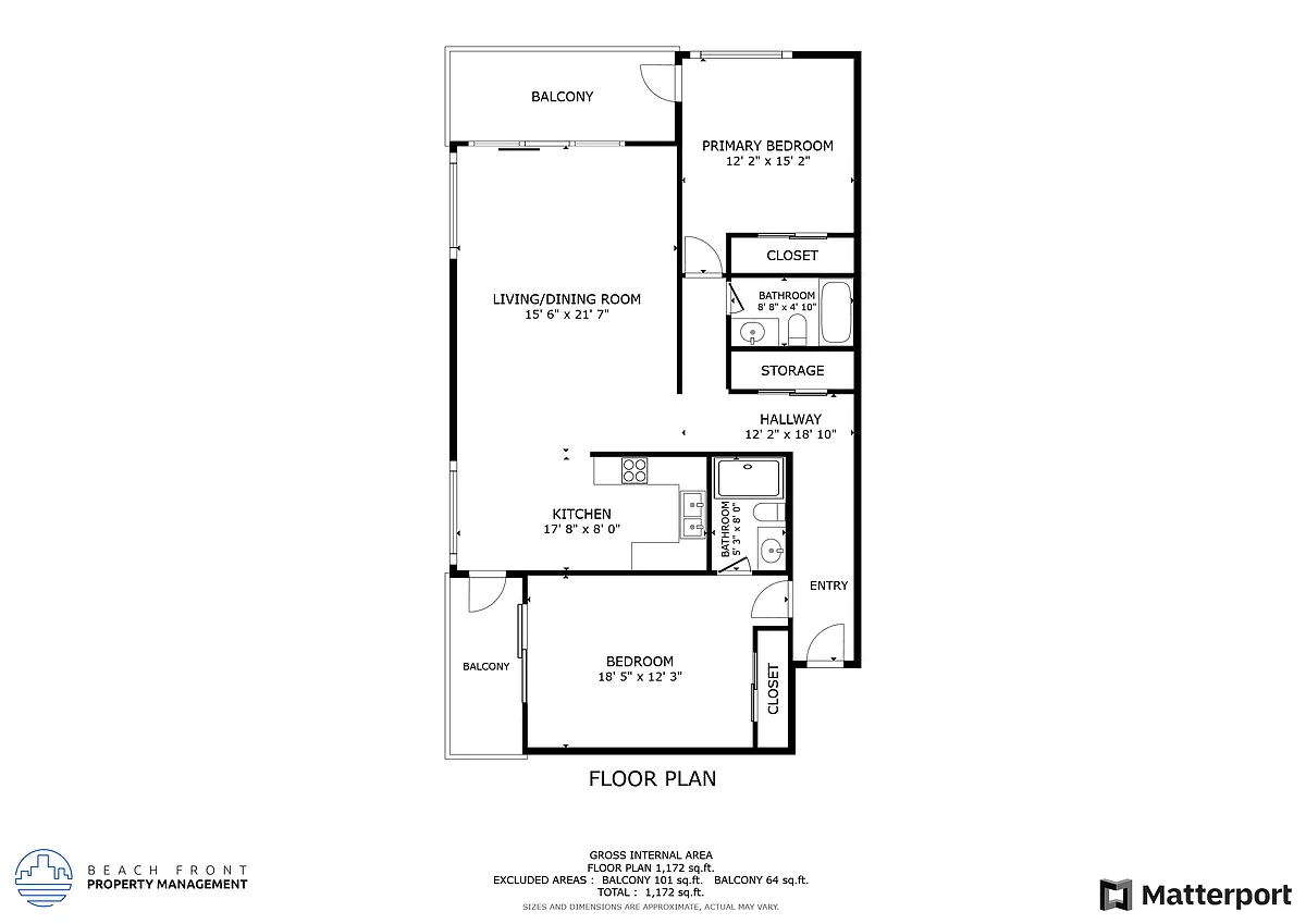 Floor plan 2 Bedroom 2 Bath