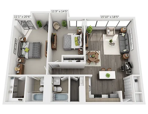 Floor plan Two Bedroom C3
