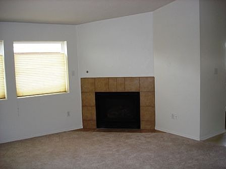 Gas log fireplace in living room