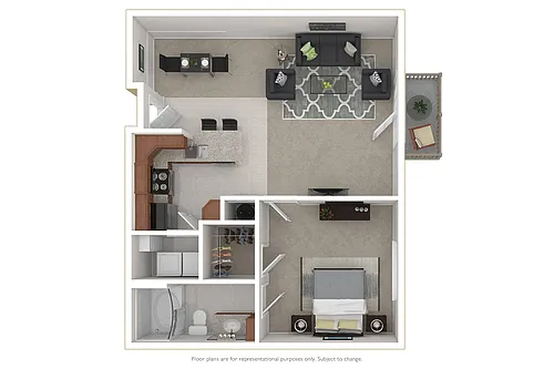 Floor plan 1 Bedroom 1 Bath