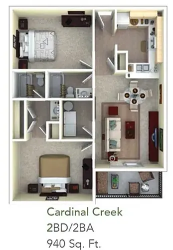 Floor plan Remodeled 2 Bed 2 Bath