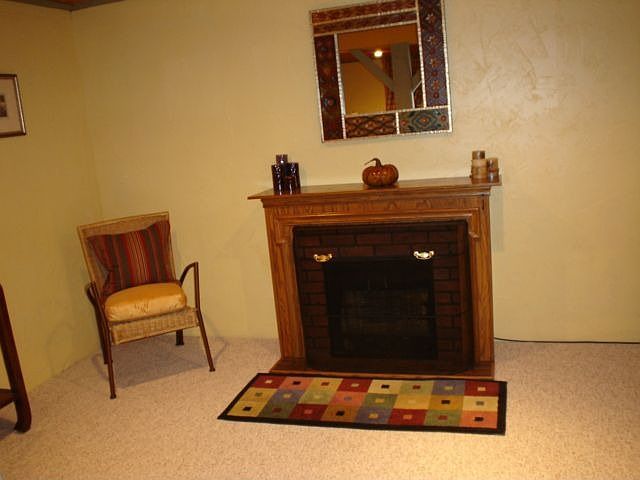 electric fireplace downstairs