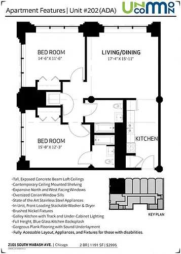 Floor plan 2 Bedroom - 2 Bathroom Tier 02