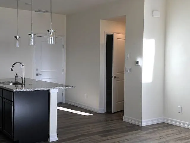 The door to the garage, no stairs to easily get the groceries in. Hall closet, Powder Room and Pantry to the right in that little hallway.