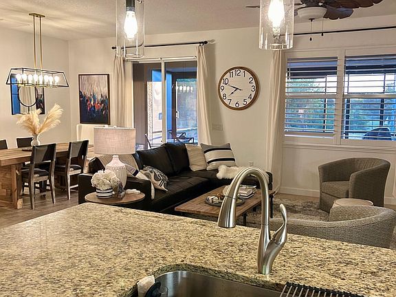 View of the living area from the kitchen