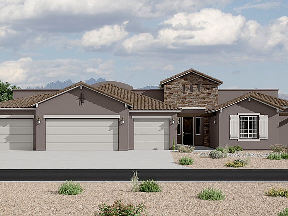 Tuscan Elevation 4 Car Garage