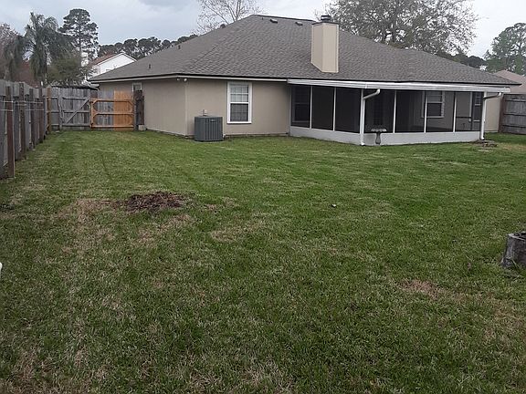 large fenced back yard