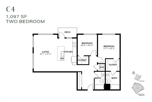 Floor plan Two Bedroom C4