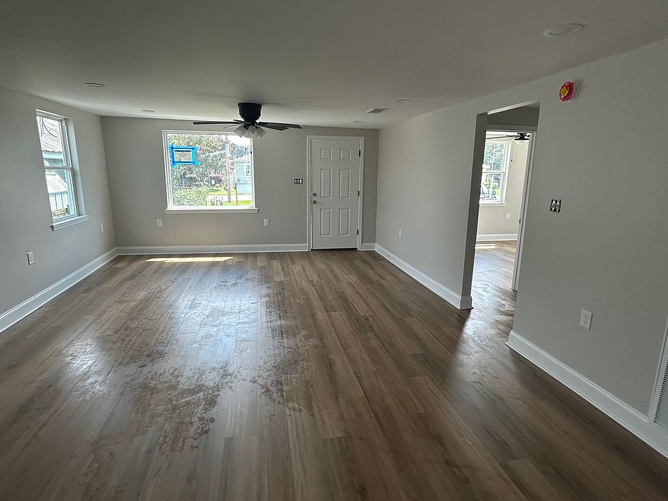 Open living and dining room