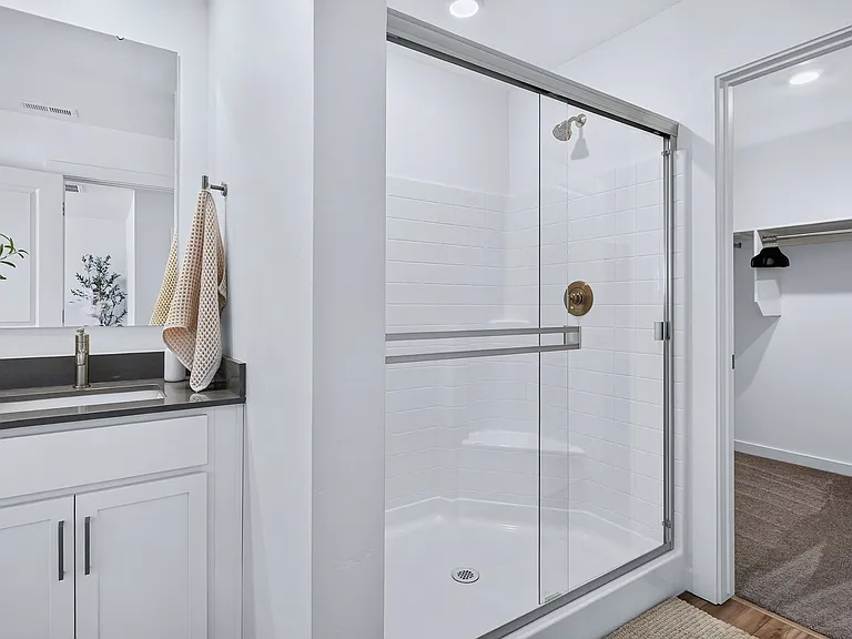 Master Suite Spacious Shower with Built-In Seating