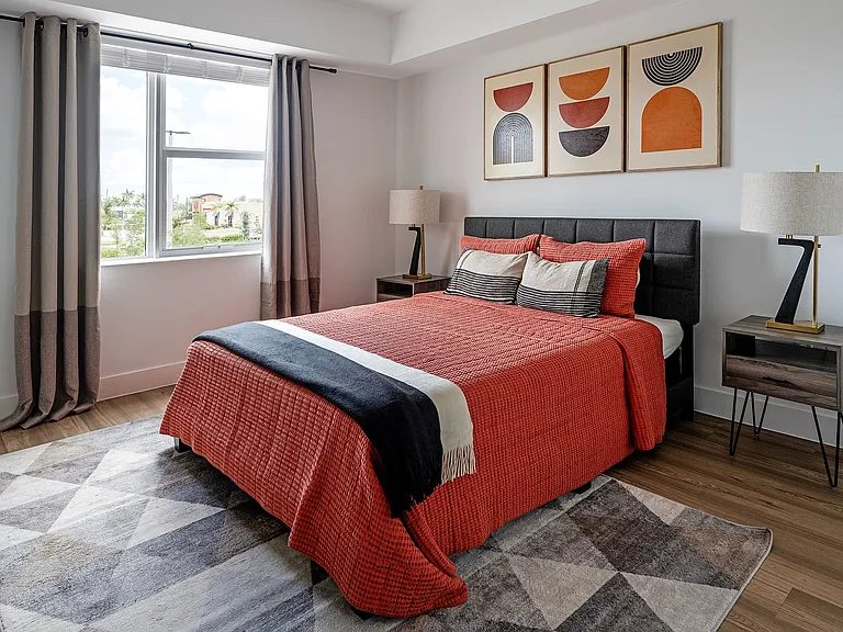 Experience comfort and style in this beautifully designed bedroom.