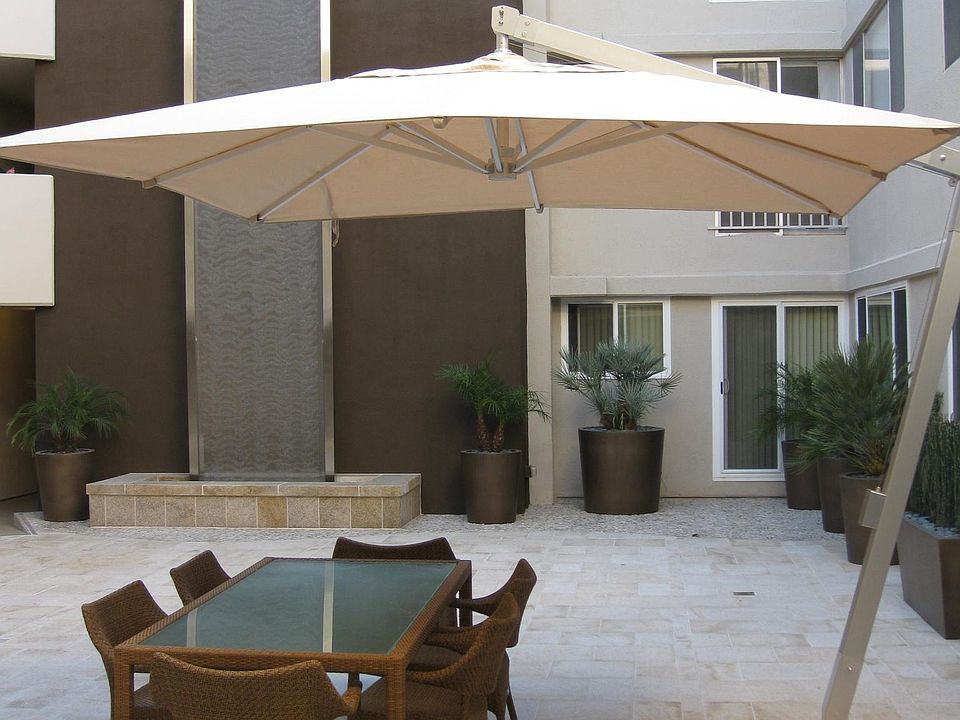View from master bedroom and second bedroom of the Inner Court Patio with 50' Water feature