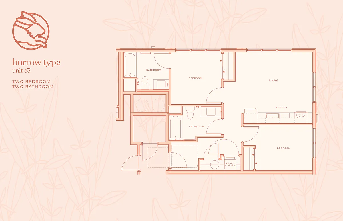 Floor plan Two Bedroom Two Bathroom C
