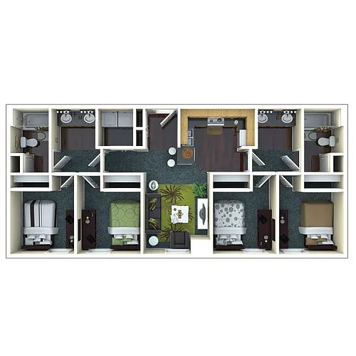 Floor plan D1 - 4X2