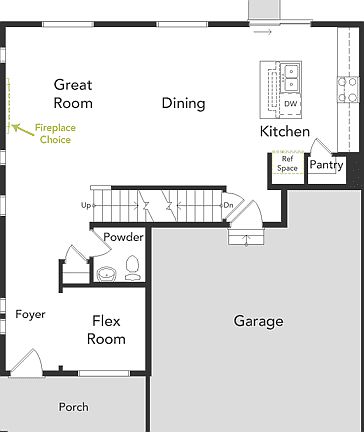 A layout of the first floor Neo floorplan