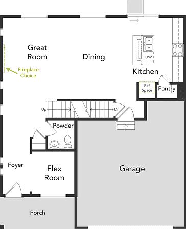 A layout of the first floor Neo floorplan